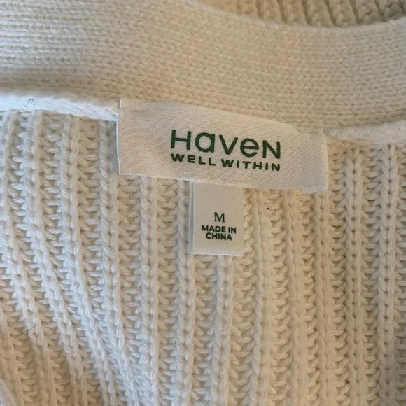 Haven Well Within Cotton Shaker Stitch Cardigan Ivory - Picture 6 of 7